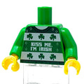 B3 Customs® Pull Vert Moche Saint-Patrick Kiss Me I'm Irish Imprimé Torse Vert