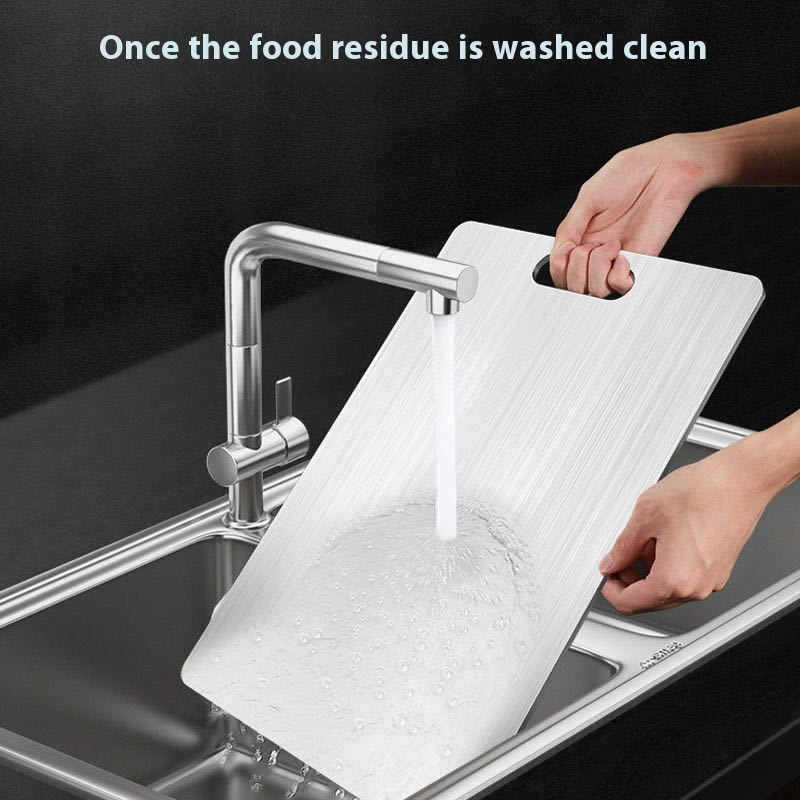 The thickened anti-mold stainless steel cutting board can be cut on both sides