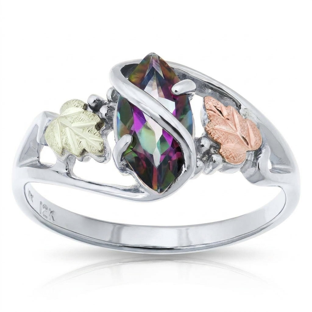 Marquise Mystic Fire Topaz - Black Hills Gold Ladies Ring