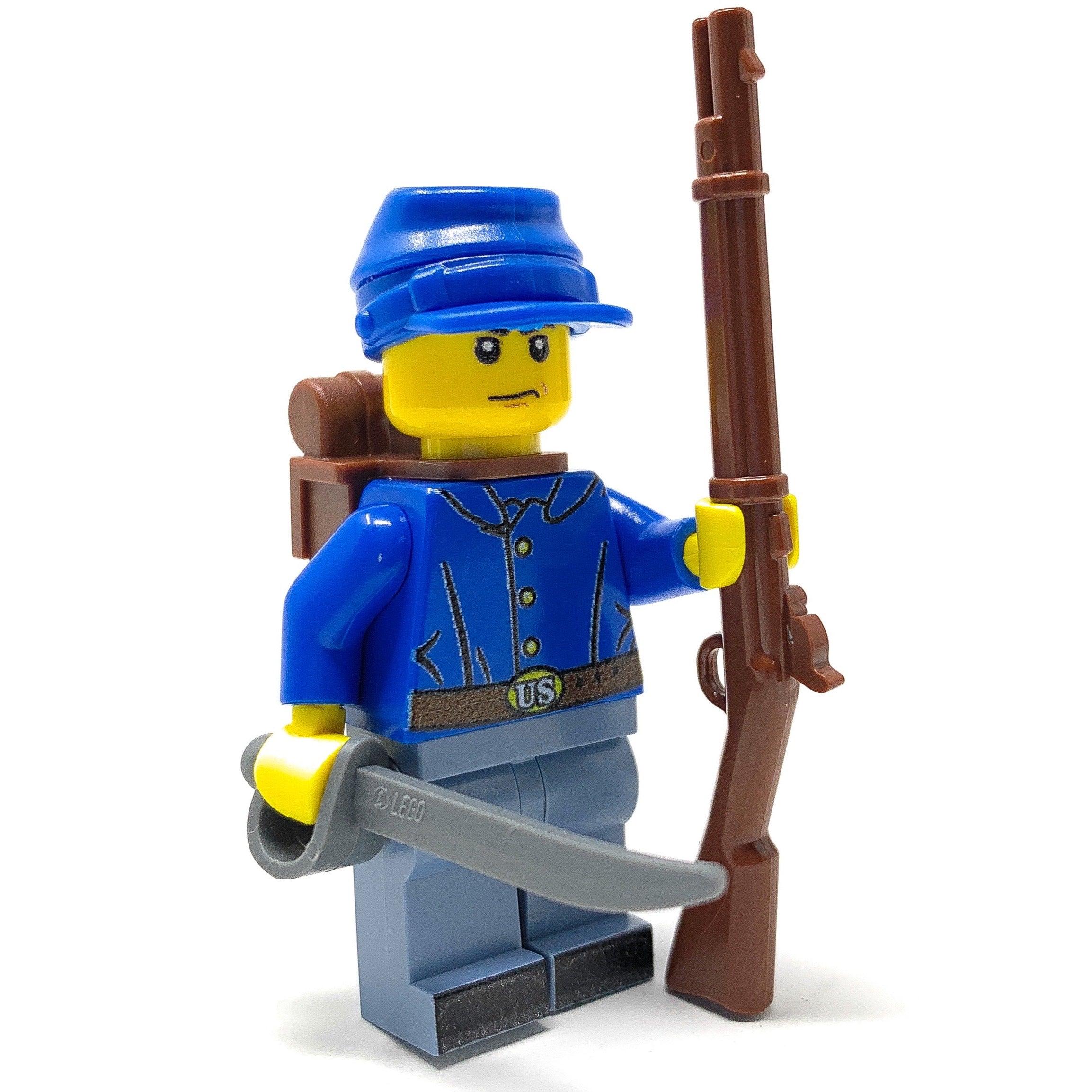 Minifigurine de soldat de l'Union de la Guerre Civile faite avec des pièces LEGO - B3 Customs