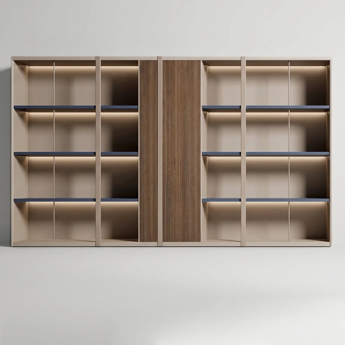 Norwyn · Office Shelves w/ Lighting & Closet