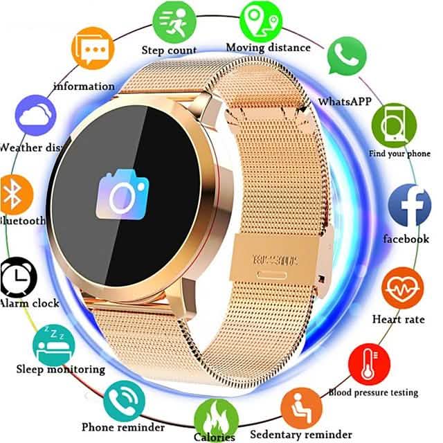 Montre connectée IMOSI Q8 en acier inoxydable avec suivi d'activité BT