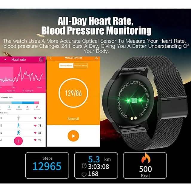 Montre connectée IMOSI Q8 en acier inoxydable avec suivi d'activité BT