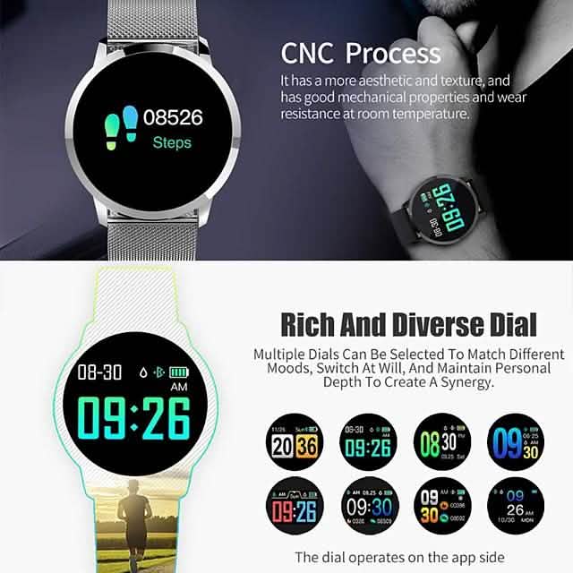 Montre connectée IMOSI Q8 en acier inoxydable avec suivi d'activité BT