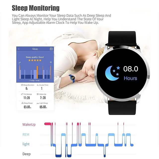 Montre connectée IMOSI Q8 en acier inoxydable avec suivi d'activité BT