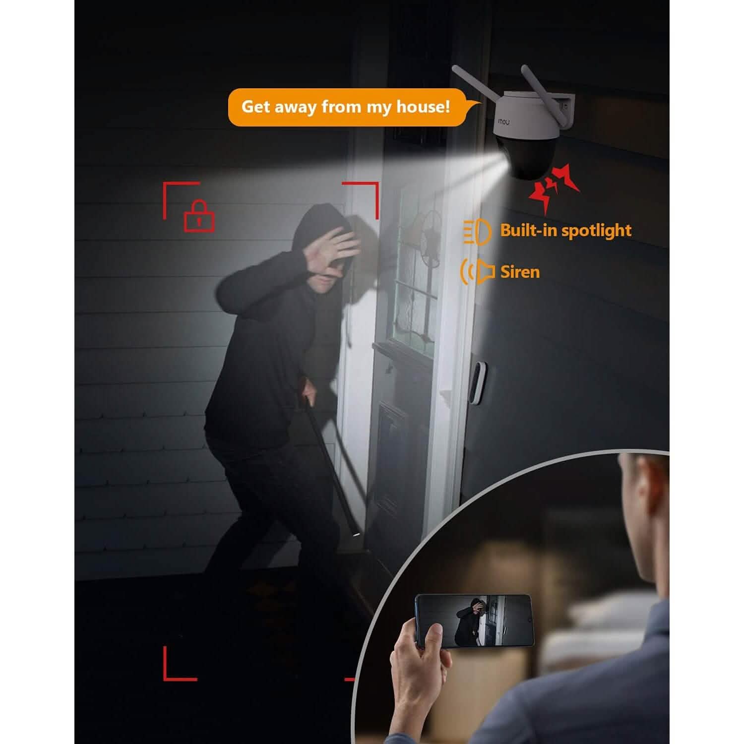 Imou Security Camera Outdoor with Floodlight and Sound Alarm  (Refurbished)