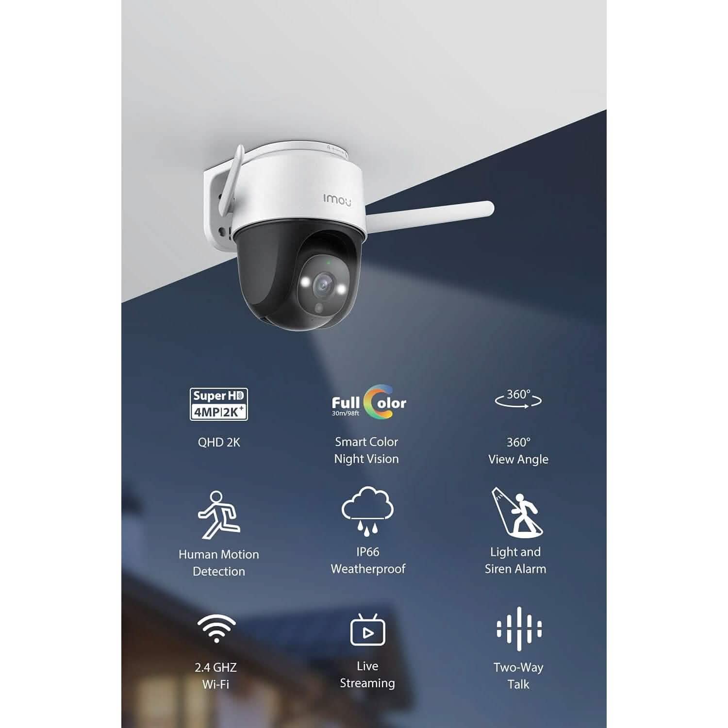 Imou Security Camera Outdoor with Floodlight and Sound Alarm  (Refurbished)