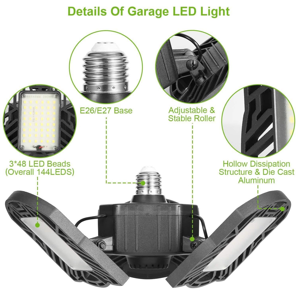 iMounTEK E26 /E27 80W 7000LM 6500K LED Garage Ceiling Light