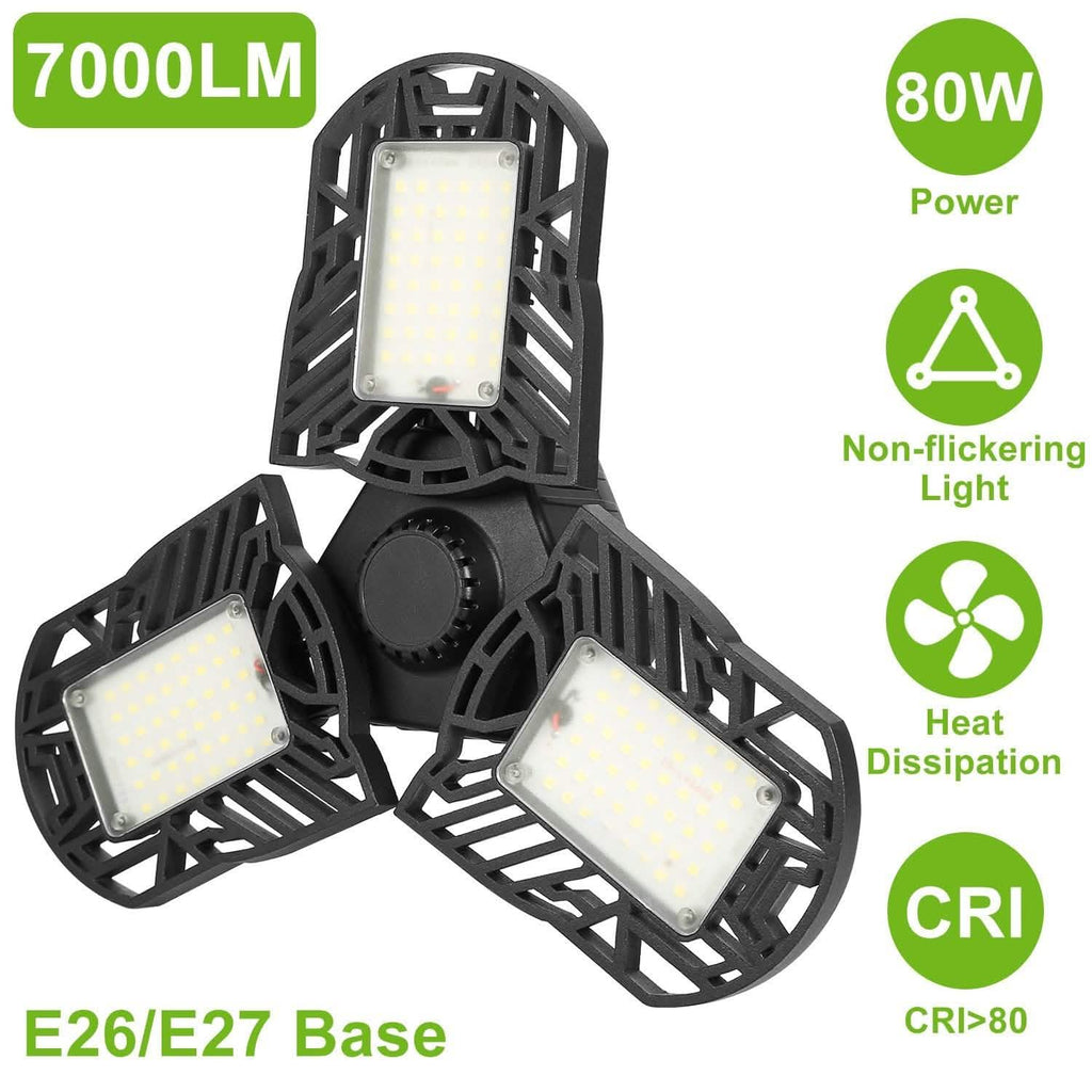 iMounTEK E26 /E27 80W 7000LM 6500K LED Garage Ceiling Light