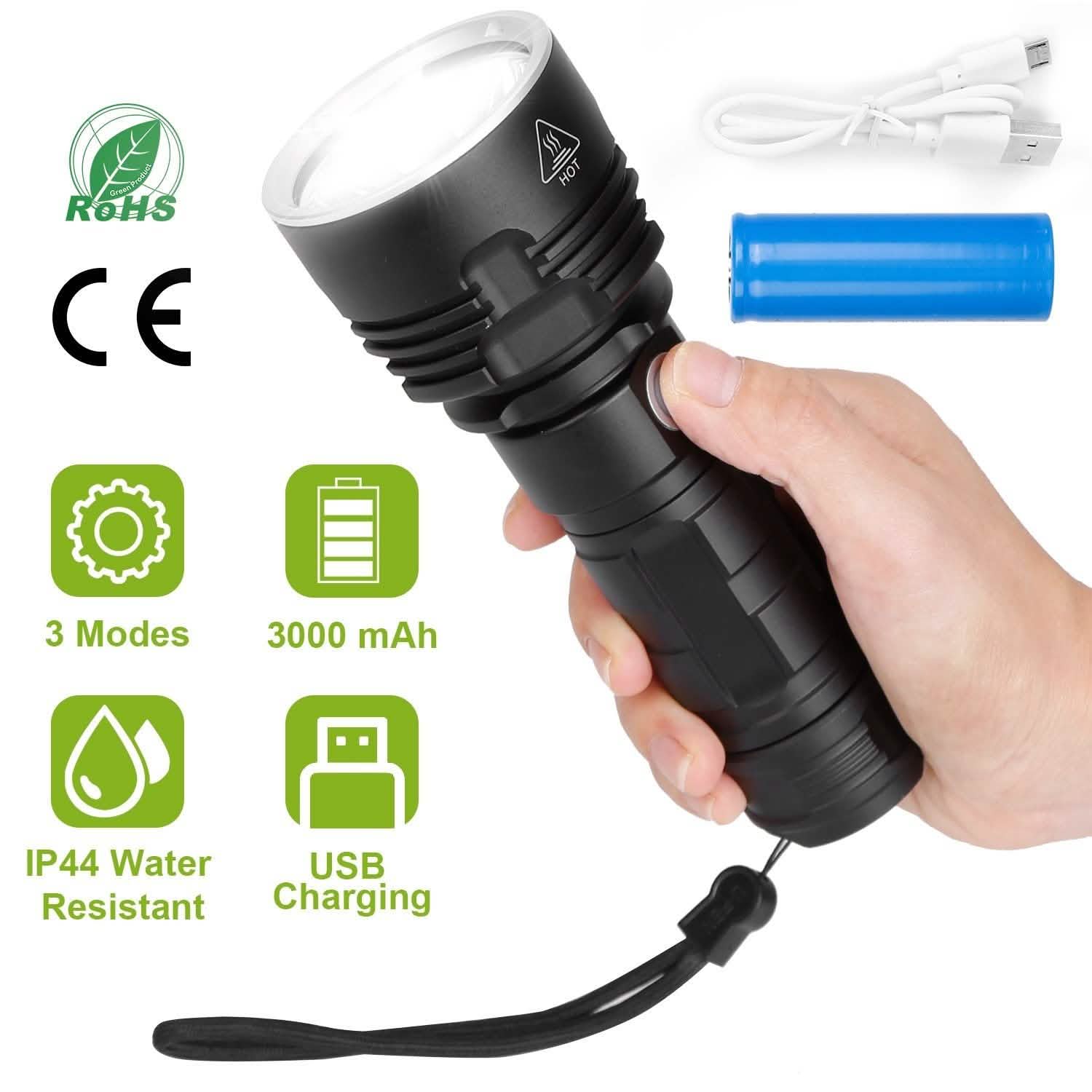 Lampe de poche LED iMounTEK avec 3 modes d'éclairage