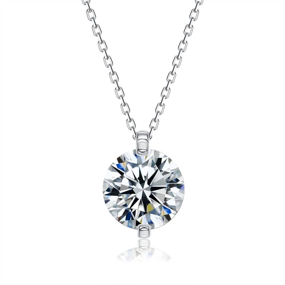 INALIS 925 Sterling Silver Pendant Dazzling 5A Clear Cubic Zirconia Romantic Necklaces