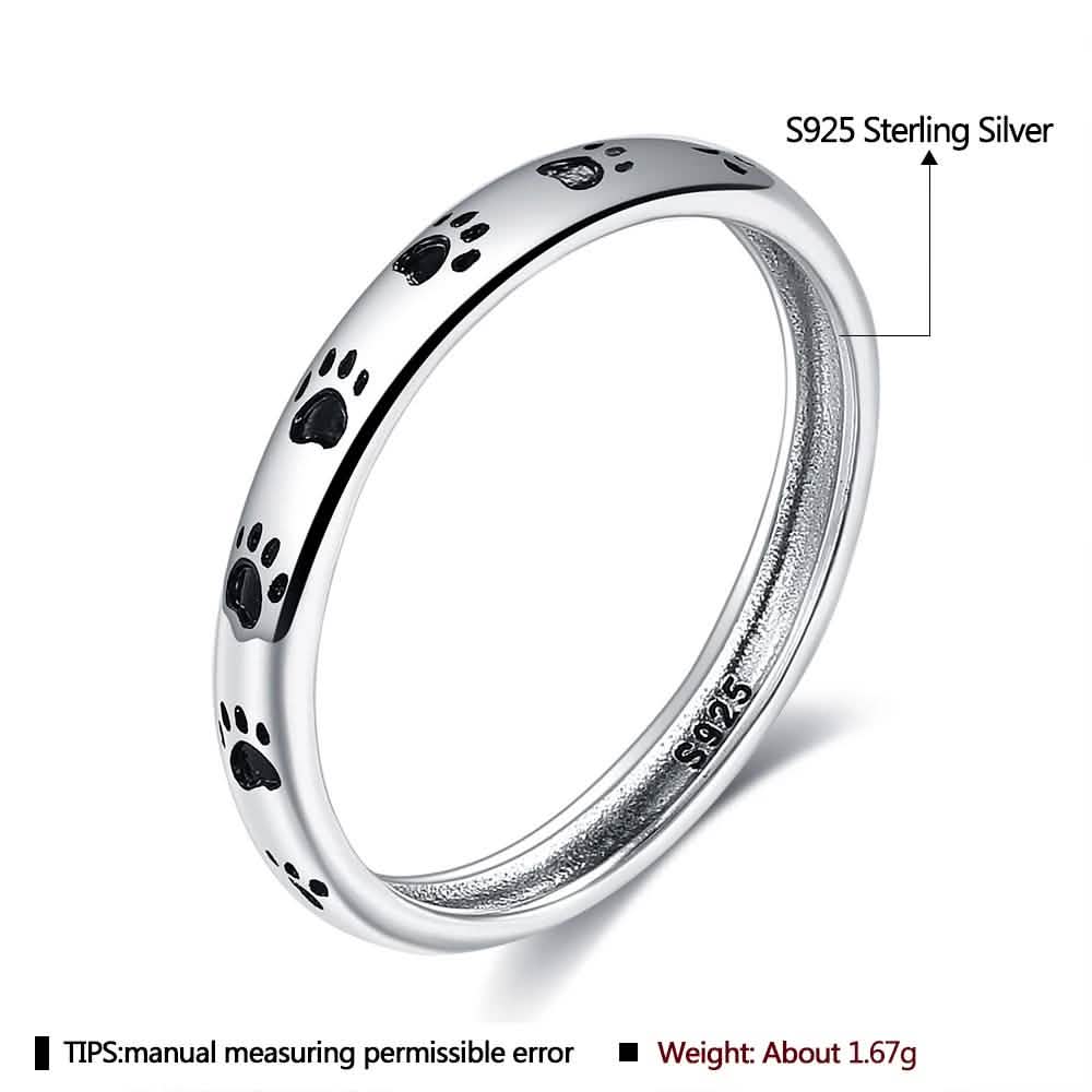 INALIS Cat Footprint 925 Sterling Silver Ring