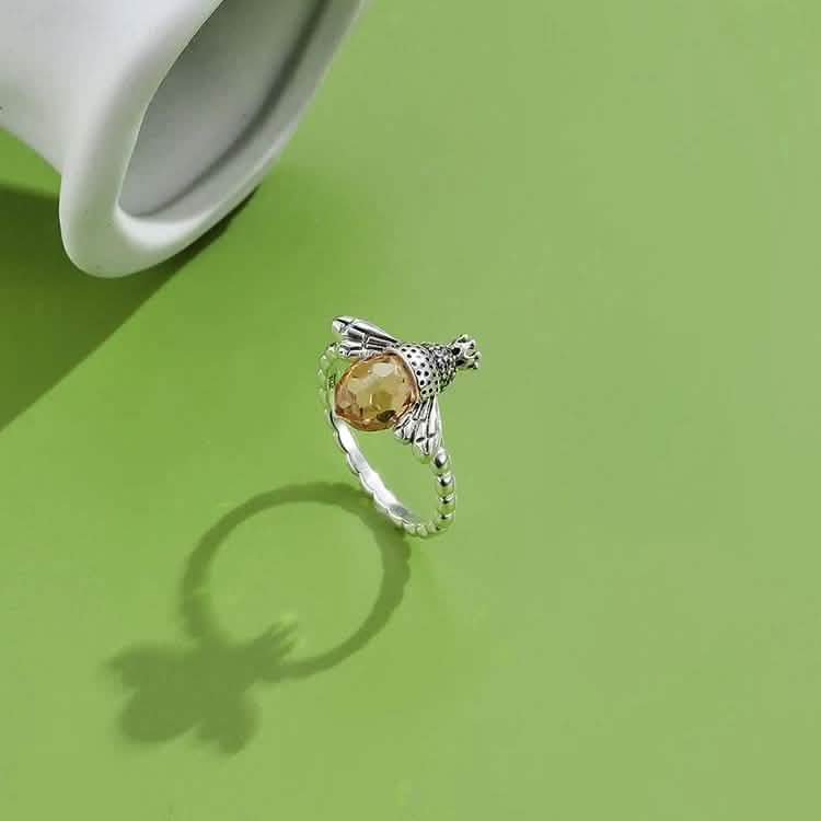 Bagues INALIS en argent sterling avec cristal autrichien et design abeille créatif