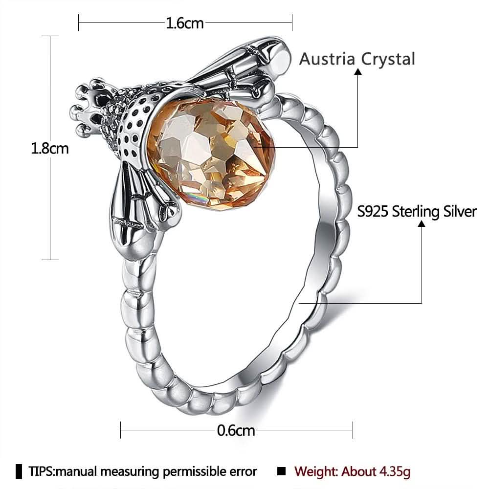 Bagues INALIS en argent sterling avec cristal autrichien et design abeille créatif