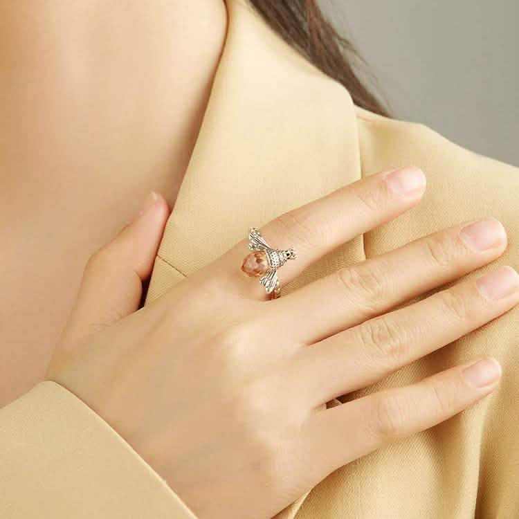 Bagues INALIS en argent sterling avec cristal autrichien et design abeille créatif