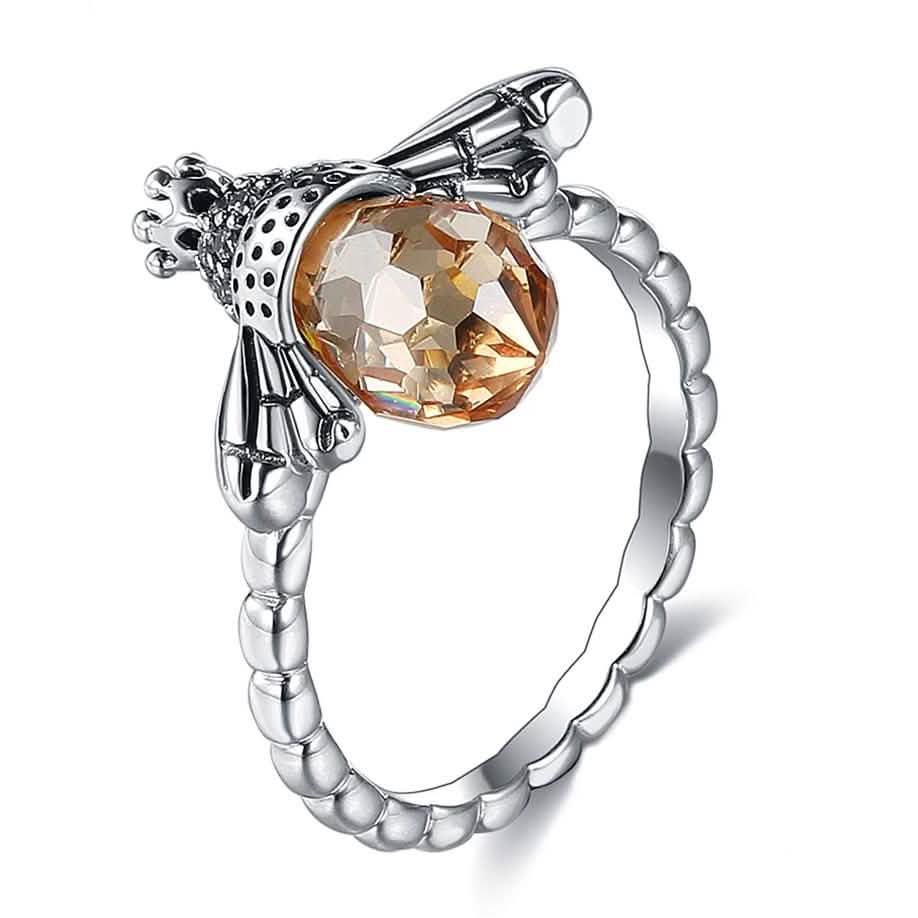 Bagues INALIS en argent sterling avec cristal autrichien et design abeille créatif
