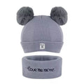 Ensemble bonnet à pompon et écharpe en tricot chaud d'hiver pour bébé