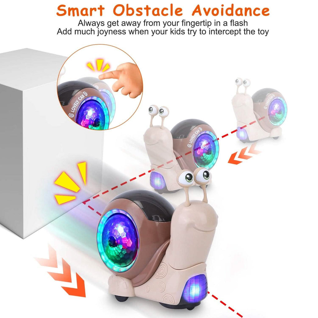 Jouet interactif pour bébé à évitement automatique d'obstacles avec musique