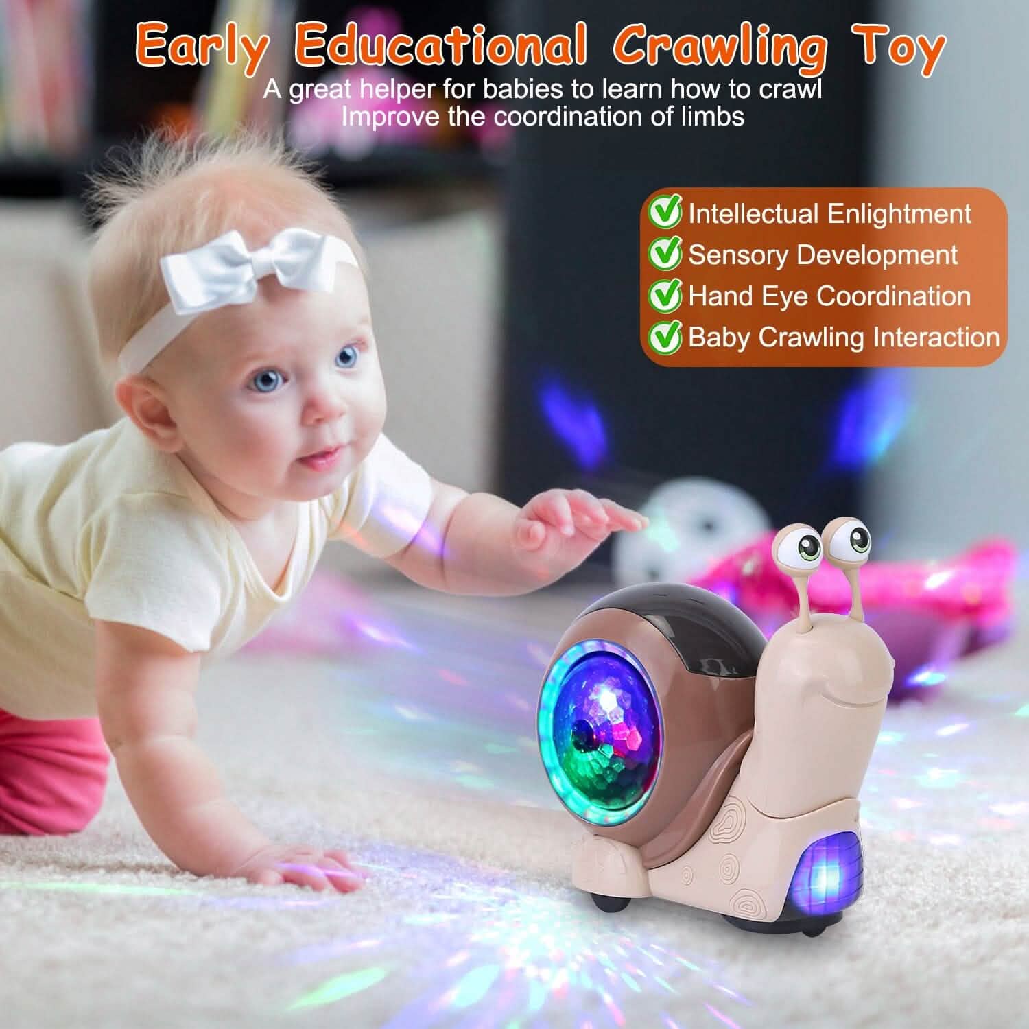 Jouet interactif pour bébé à évitement automatique d'obstacles avec musique