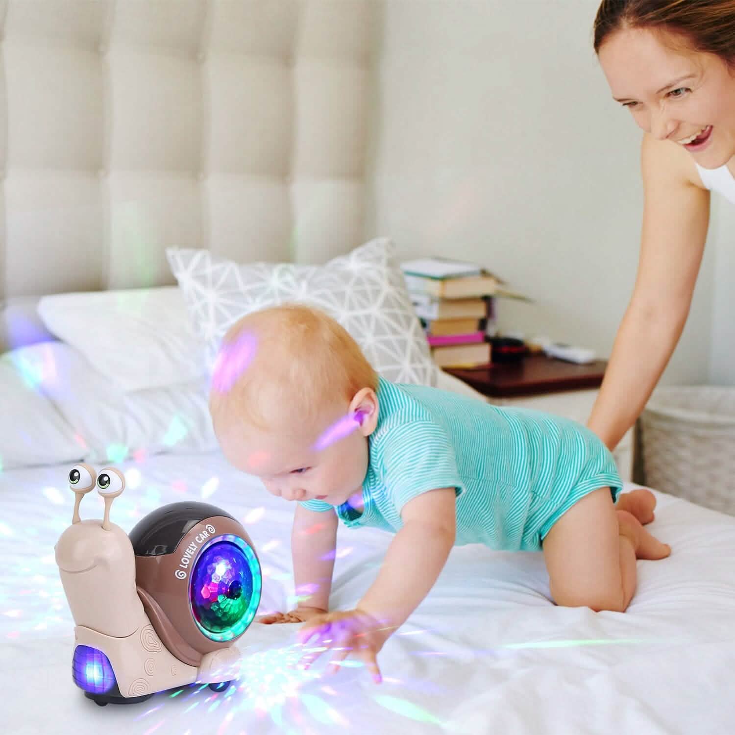 Jouet interactif pour bébé à évitement automatique d'obstacles avec musique