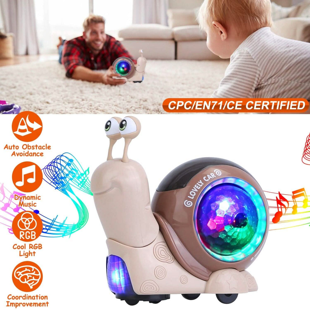 Jouet interactif pour bébé à évitement automatique d'obstacles avec musique