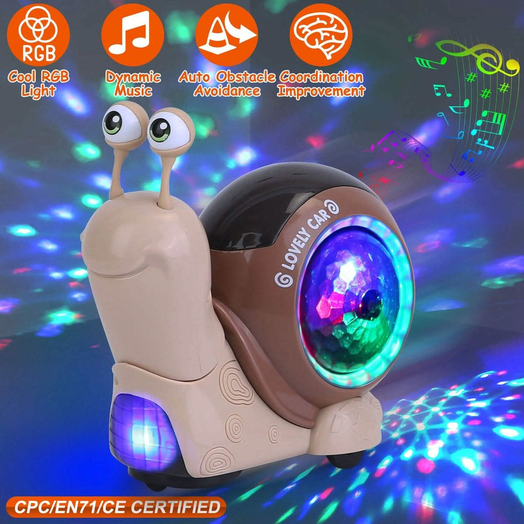 Jouet interactif pour bébé à évitement automatique d'obstacles avec musique