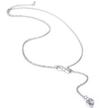 Infinity Heart Crystal Lariat Pendant Necklace