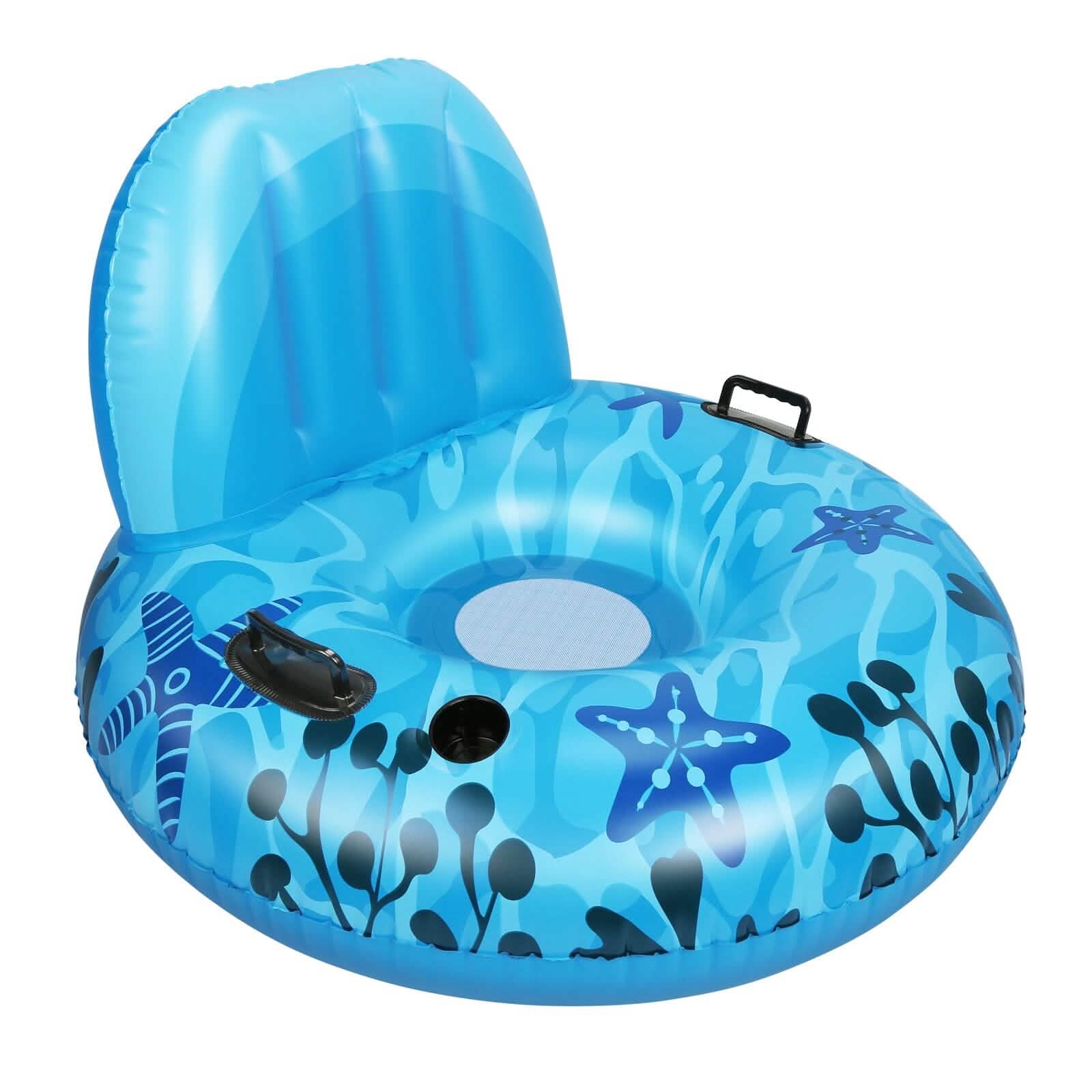 Fauteuil gonflable de piscine avec poignée en caoutchouc et porte-gobelet