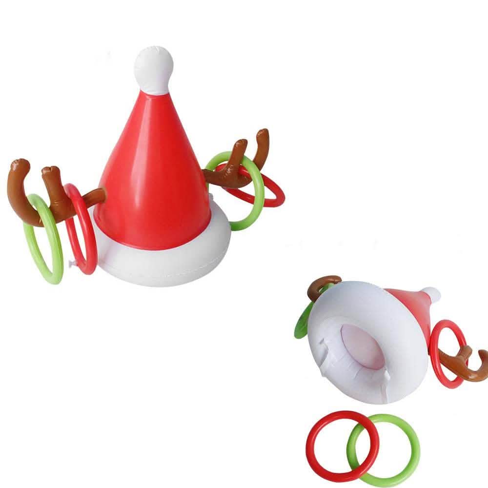 Jeu de lancer d'anneaux sur chapeau renne gonflable