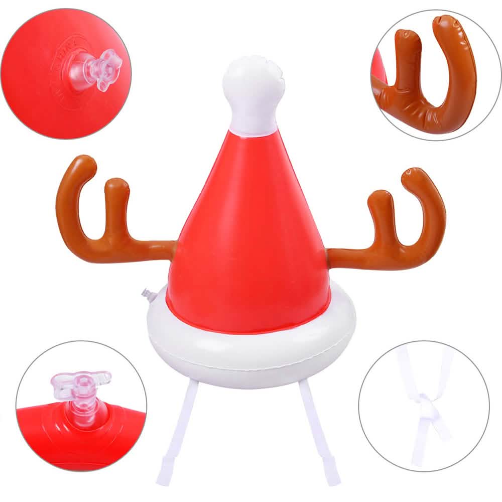 Jeu de lancer d'anneaux sur chapeau renne gonflable