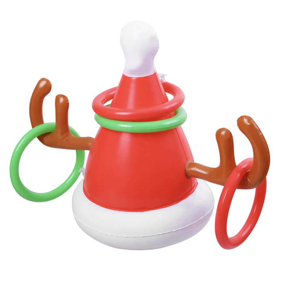 Jeu de lancer d'anneaux sur chapeau renne gonflable