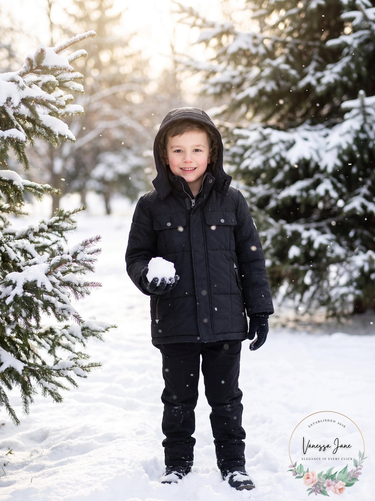 Big Chill Little Boys Quiltd Expedition Jacket W Hood, Black, Size 5