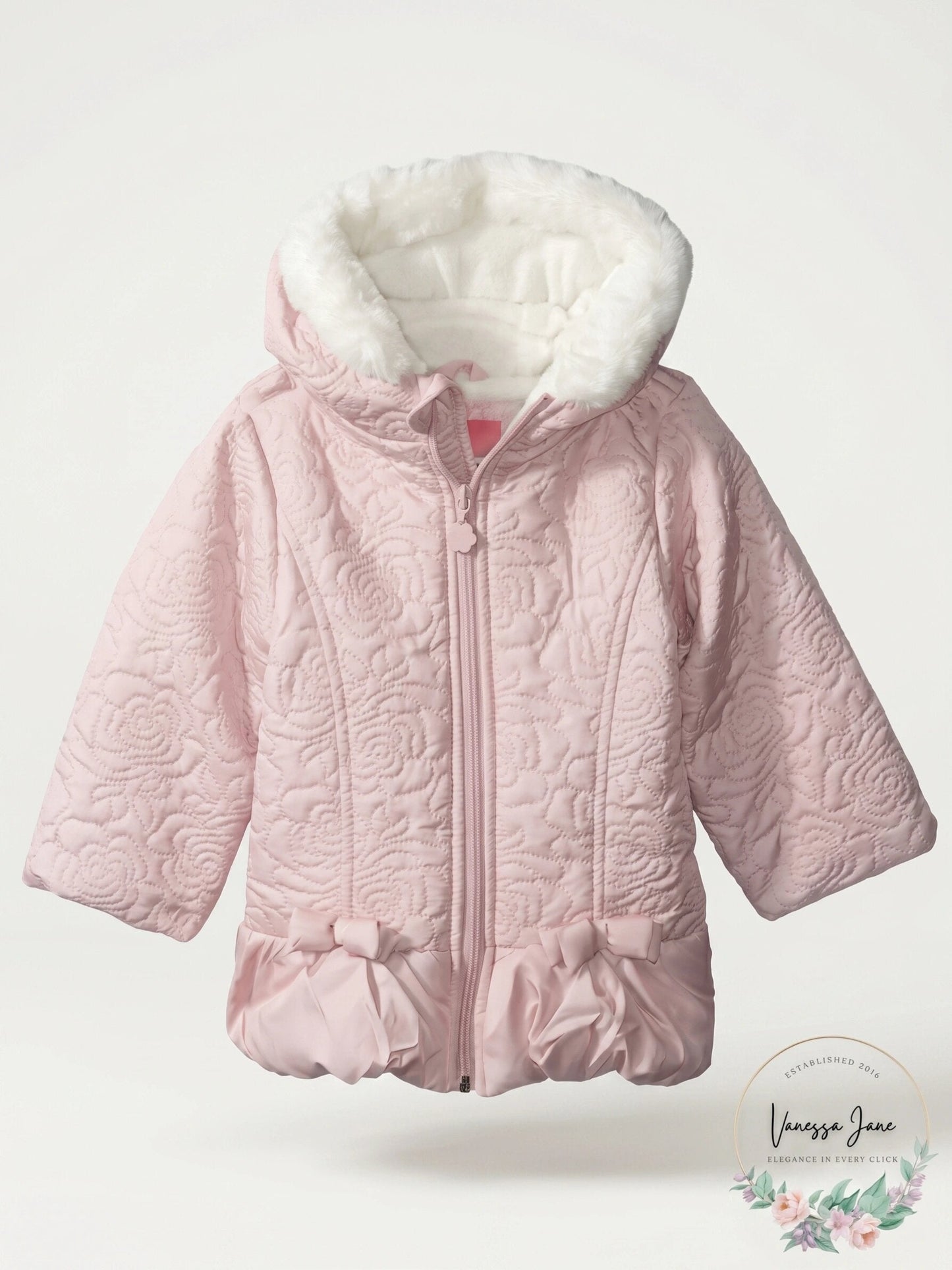 Lippett Girls Toddler Sueded Microfiber Quilted Puffer Jacket, Mauve, 2T