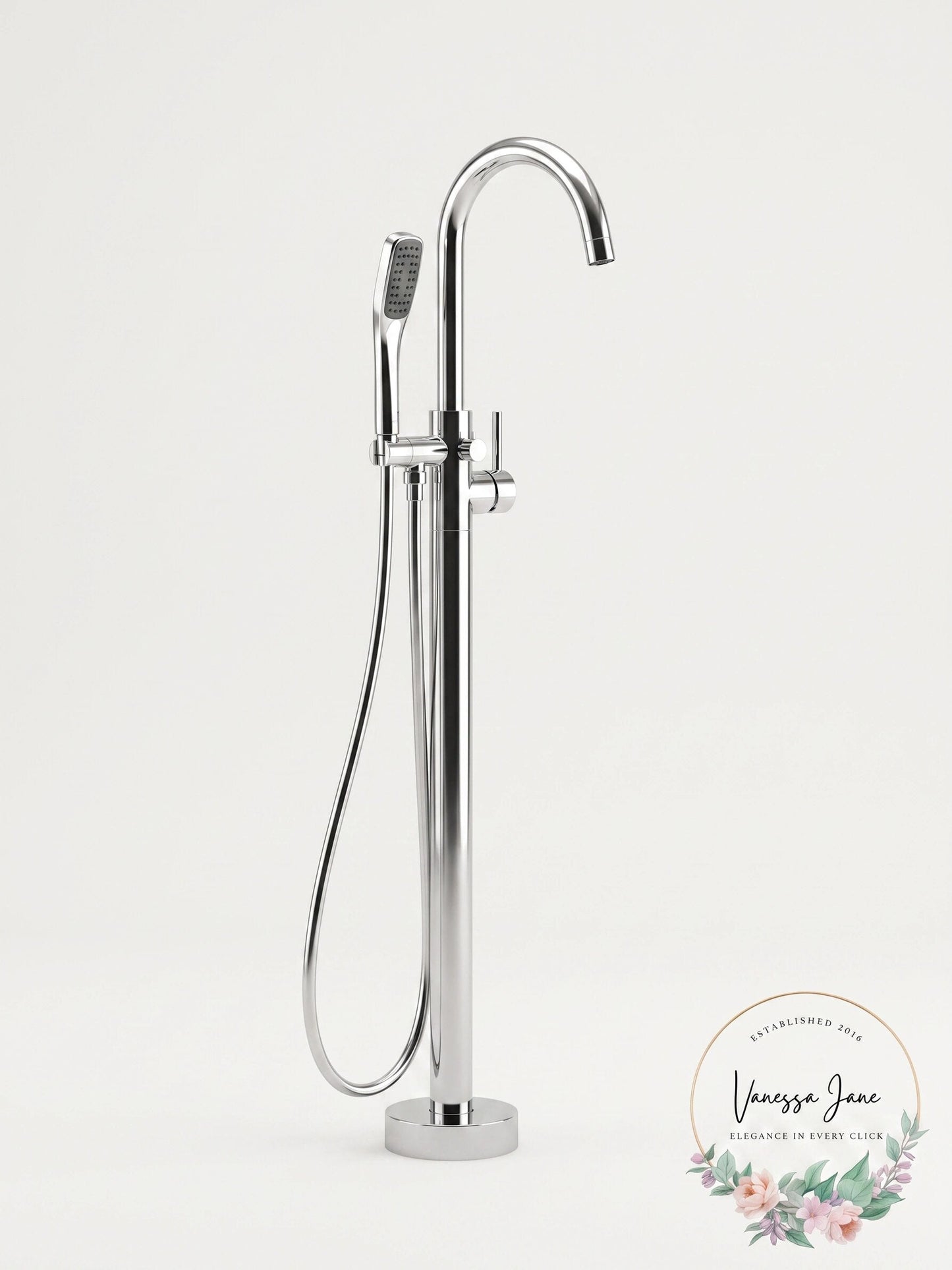 Miseno MNO194 CP Floor Mounted Tub Filler with 1.8 GPM Hand Shower Integrated