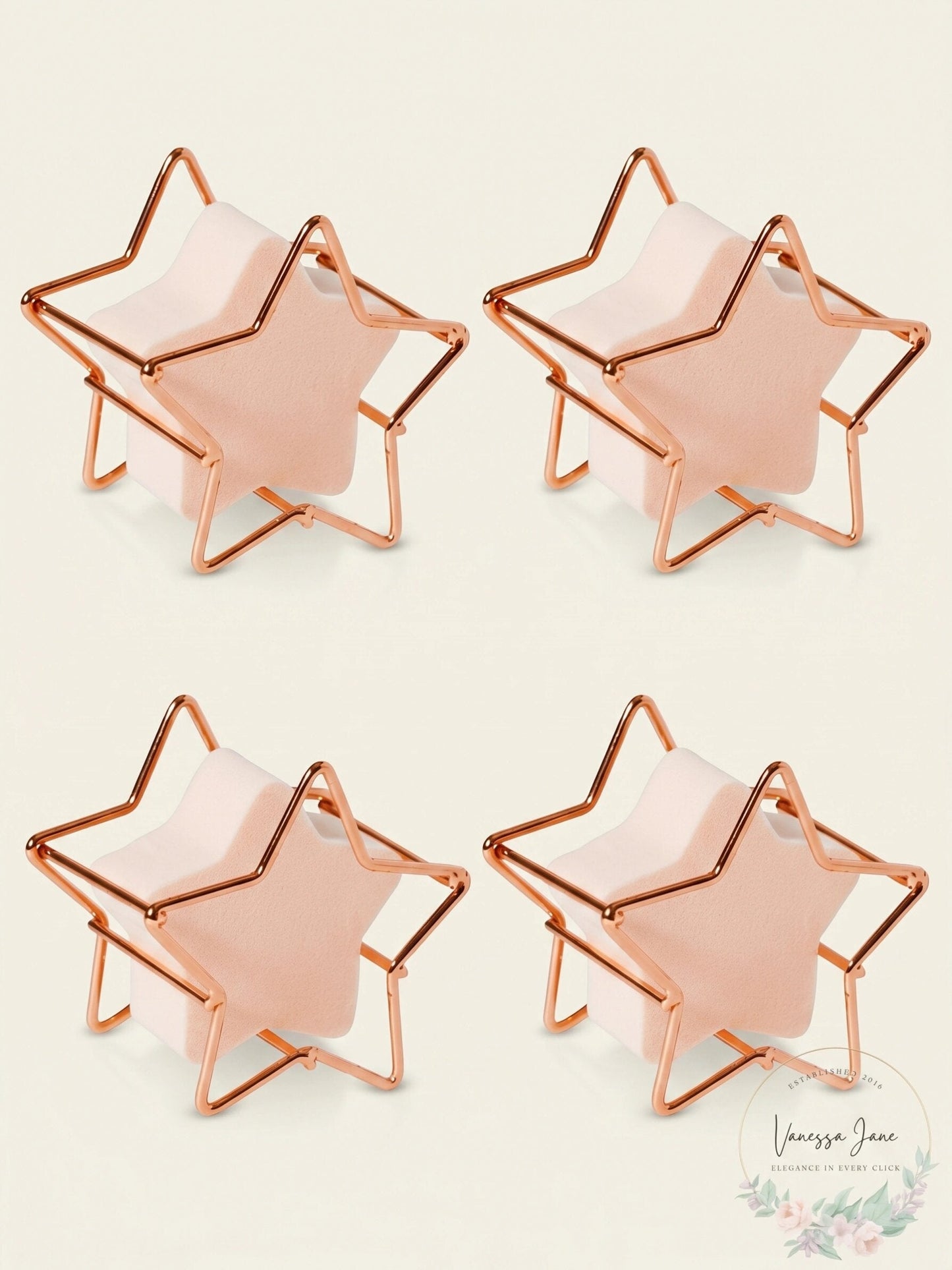 2 PC RH Macy Beauty Collection Cosmetic Star Shaped Sponge & Holder Pink