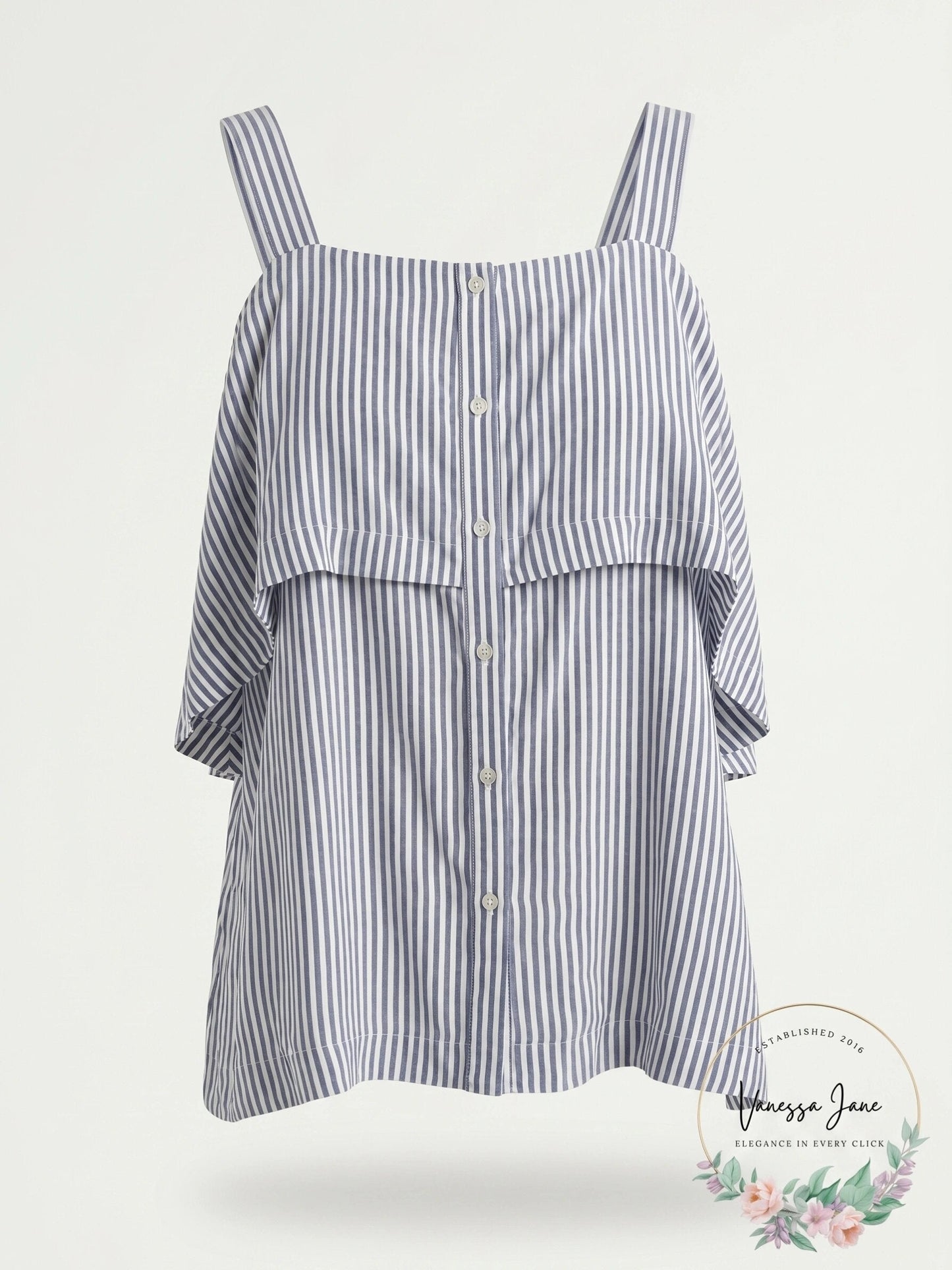 Velvet Heart Womens Striped Tiered Blouse, Size Small