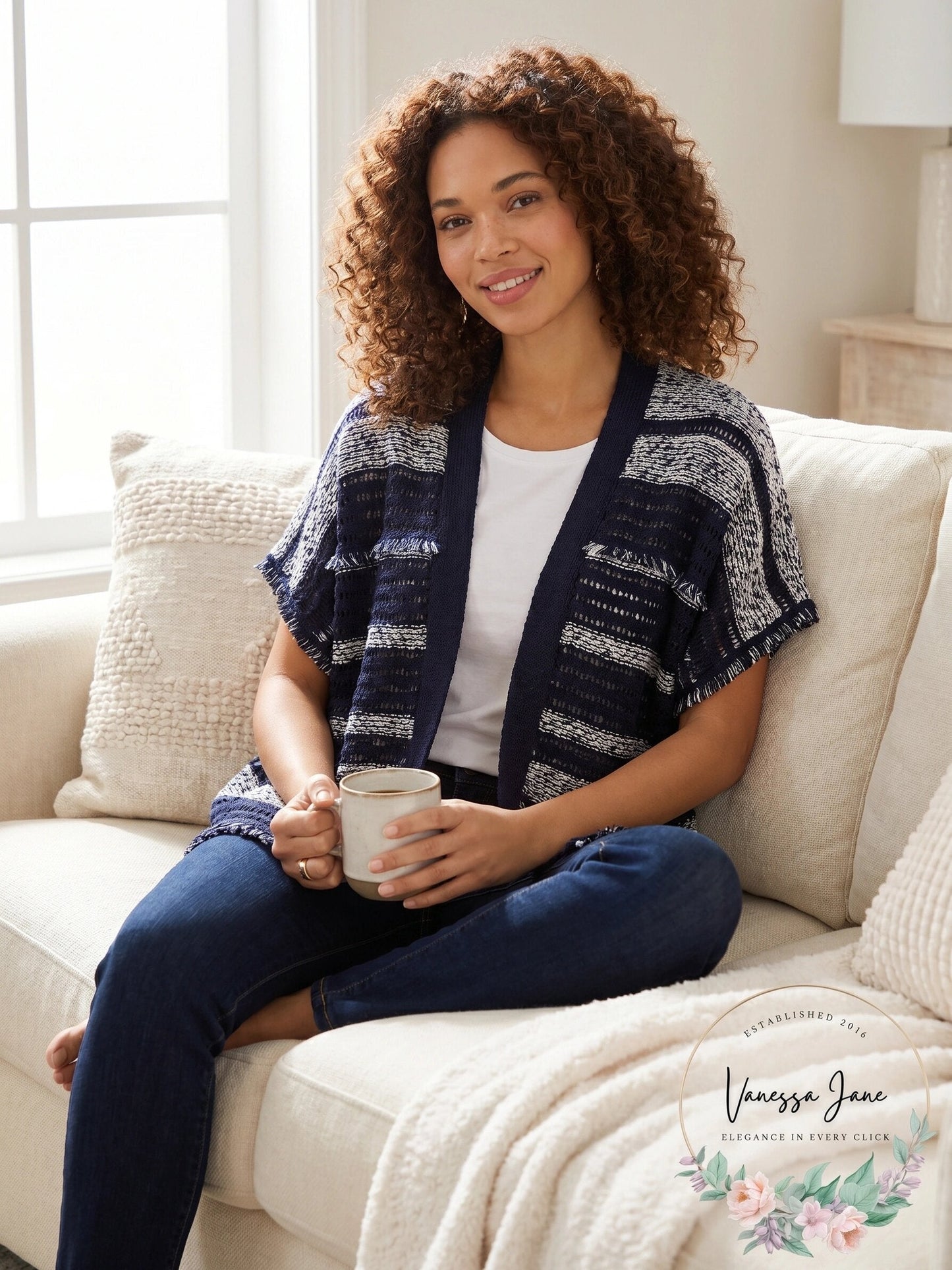 Style & Co Women's Mixed-Knit Fringe-Trim Cardigan, Size Small