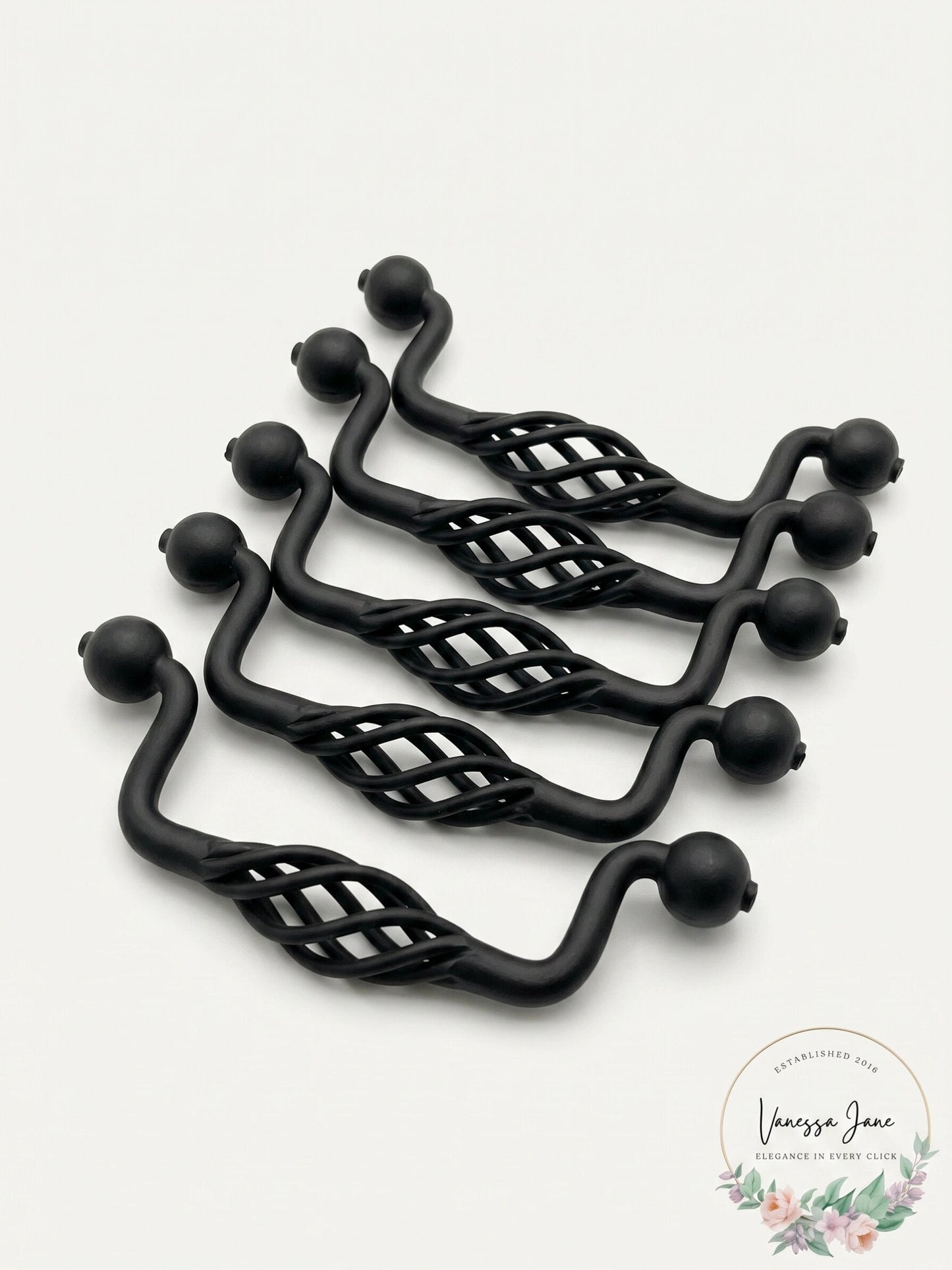Lot of 7 Liberty Hardware PN0527 Forged Iron II 3-3/4 Inch Birdcage