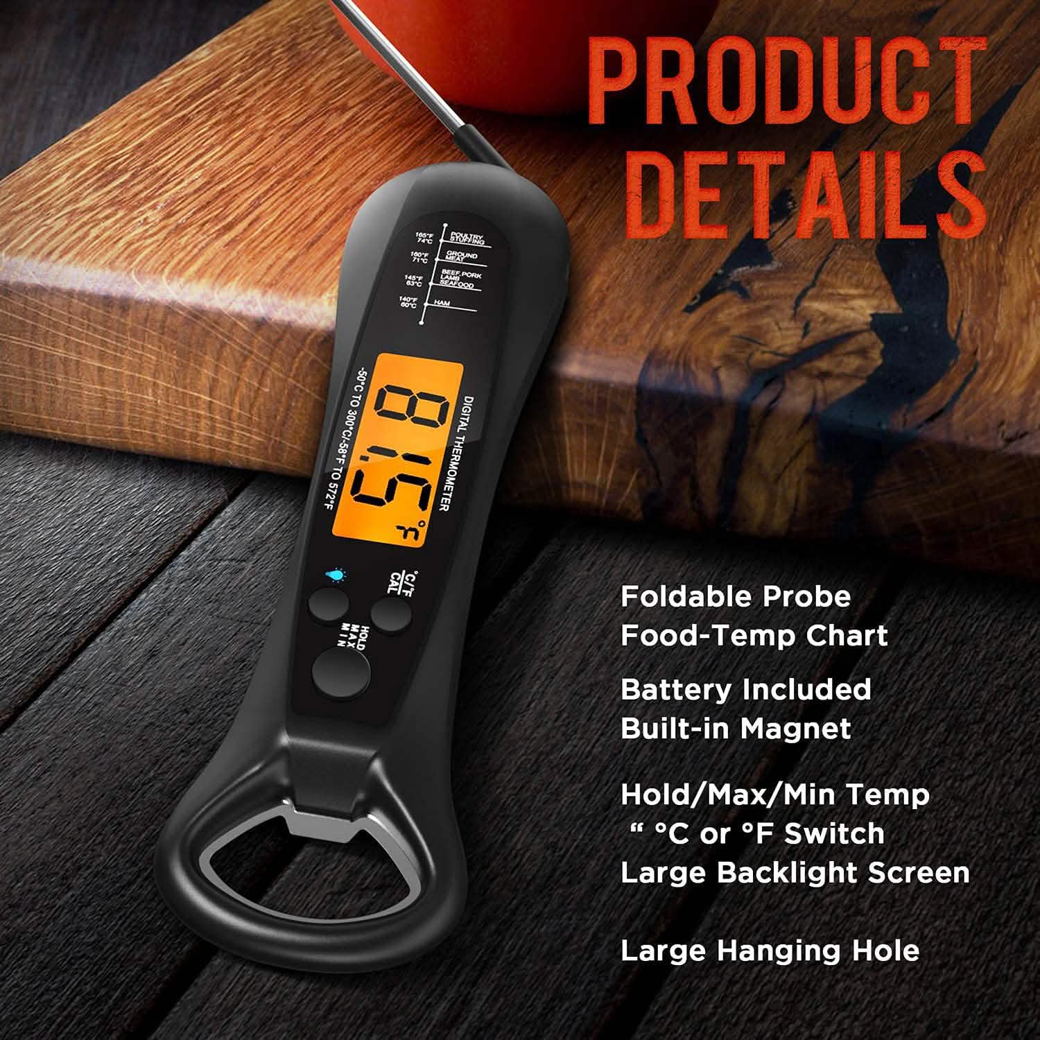 Thermomètre à viande à lecture instantanée pour la cuisson