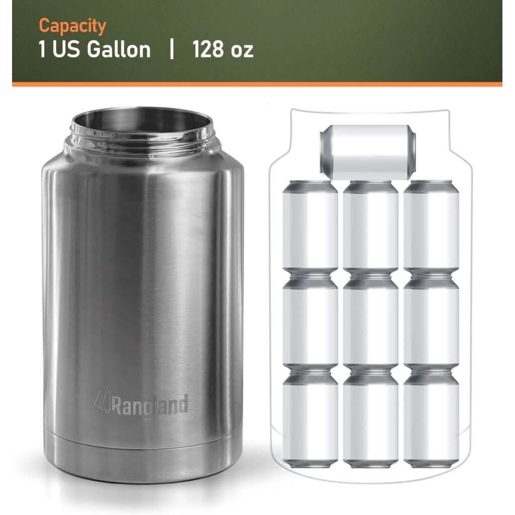 Insulated 1 Gallon Stainless Steel Wide Mouth Growler with Tactical Carrying Bag