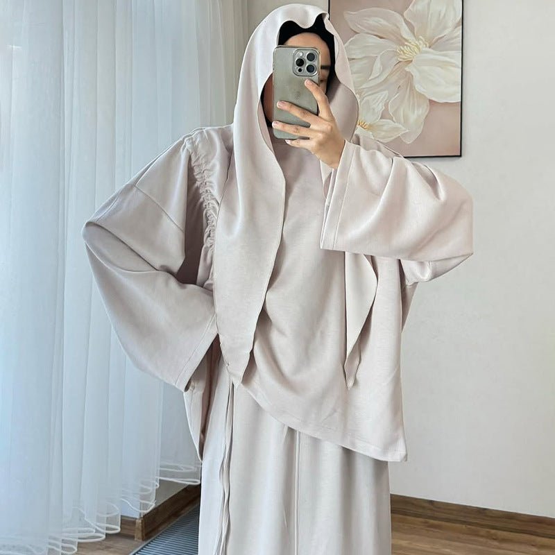 Integrated Hijab Hoodie & Maxi Skirt Set(MS194)