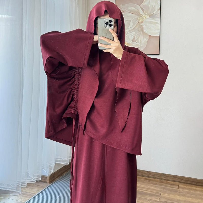 Integrated Hijab Hoodie & Maxi Skirt Set(MS194)