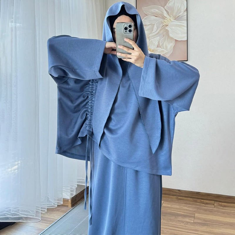 Integrated Hijab Hoodie & Maxi Skirt Set(MS194)