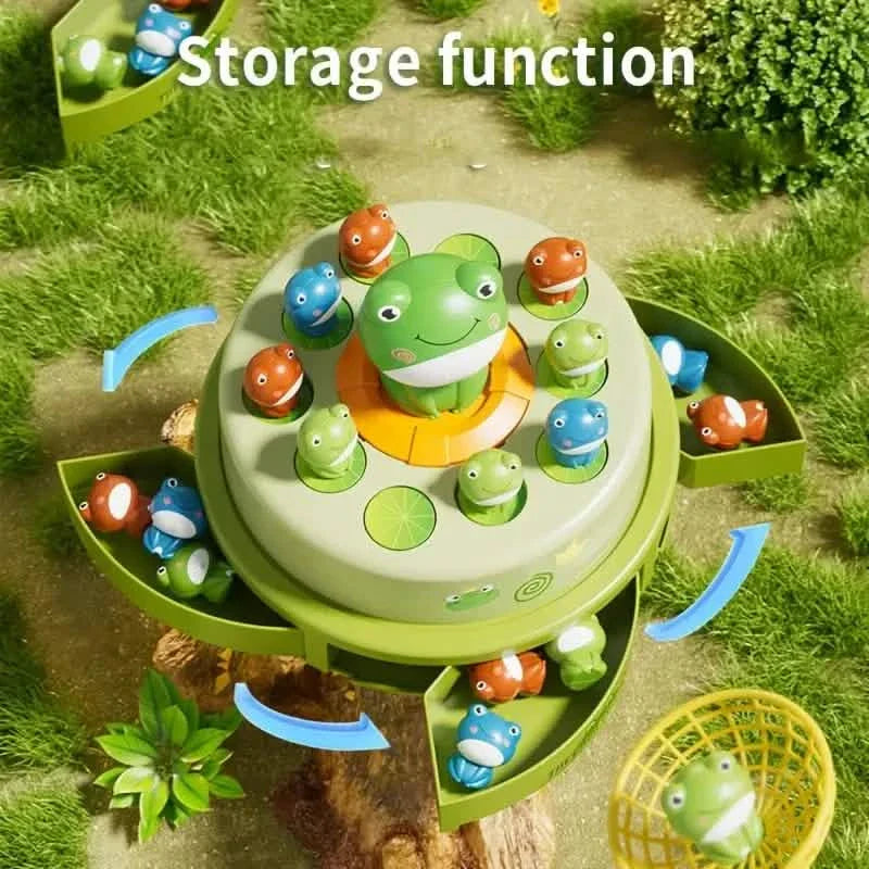 Interactive Electric Bouncing Frog Turntable Toy - Educational Desktop Game for Boys & Girls