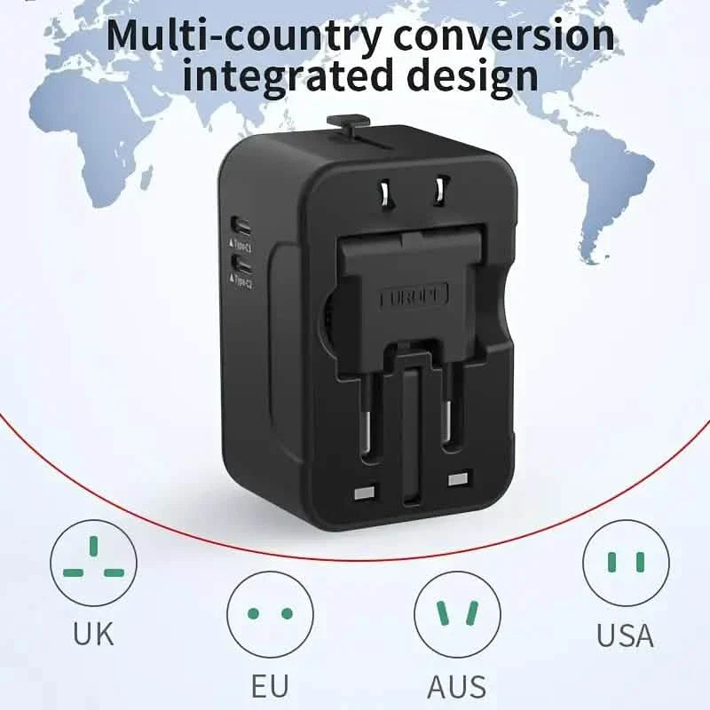 International Portable Worldwide All-in-One Plug Travel Adapter Converter for USA EU UK AUS