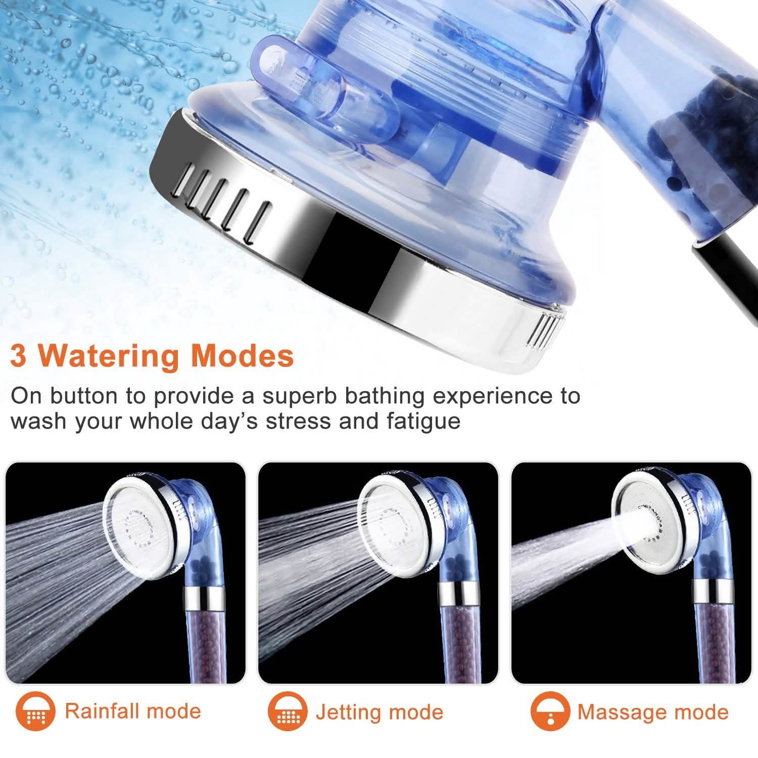 Ionic High Pressure Filter Shower Head