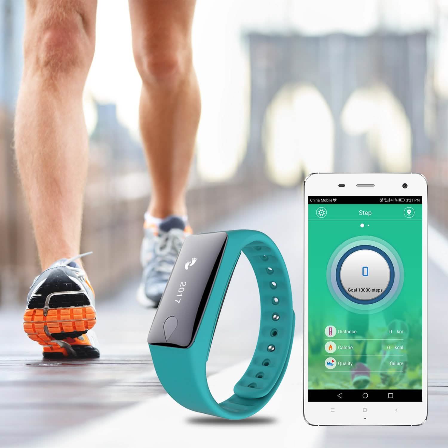 Montre connectée de sport IP67 avec cardiofréquencemètre et podomètre