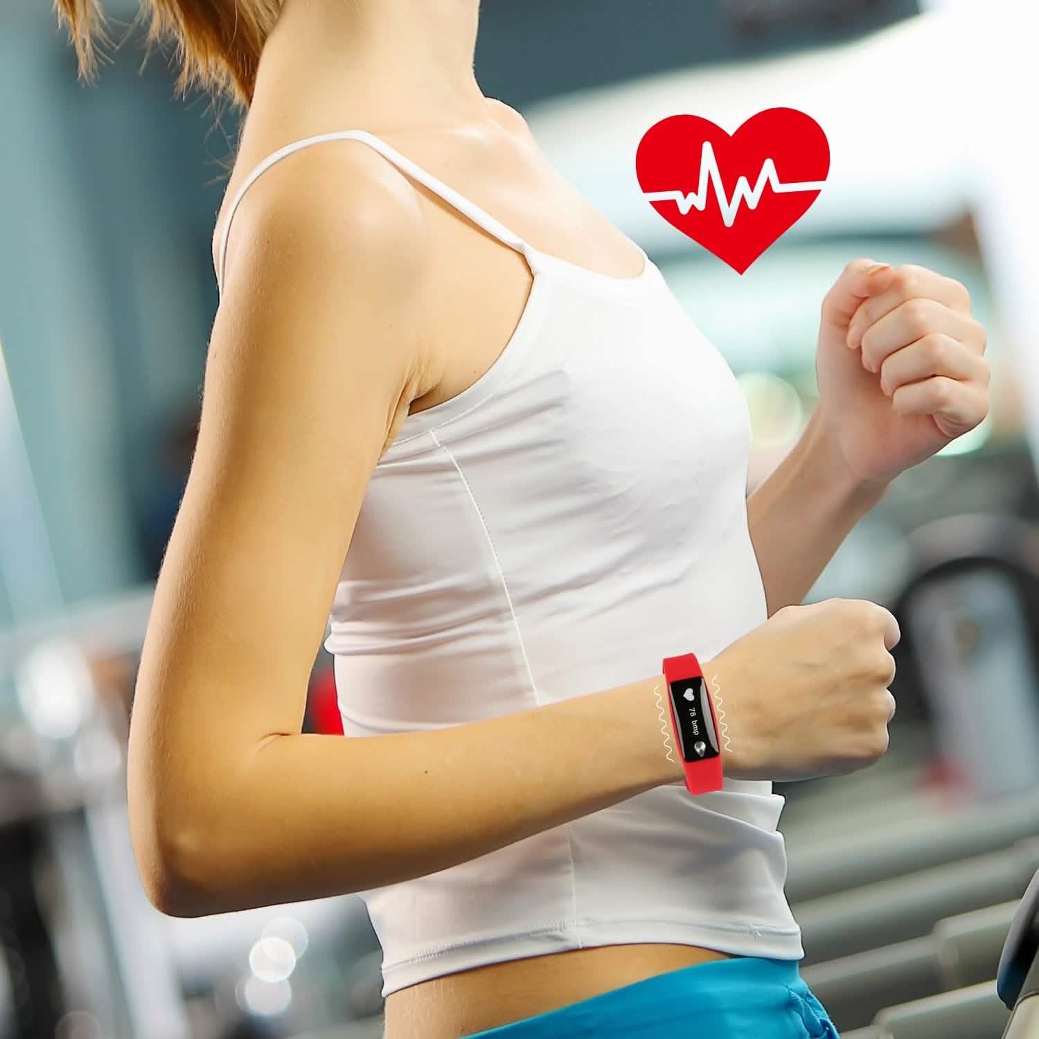 Montre connectée de sport IP67 avec cardiofréquencemètre et podomètre