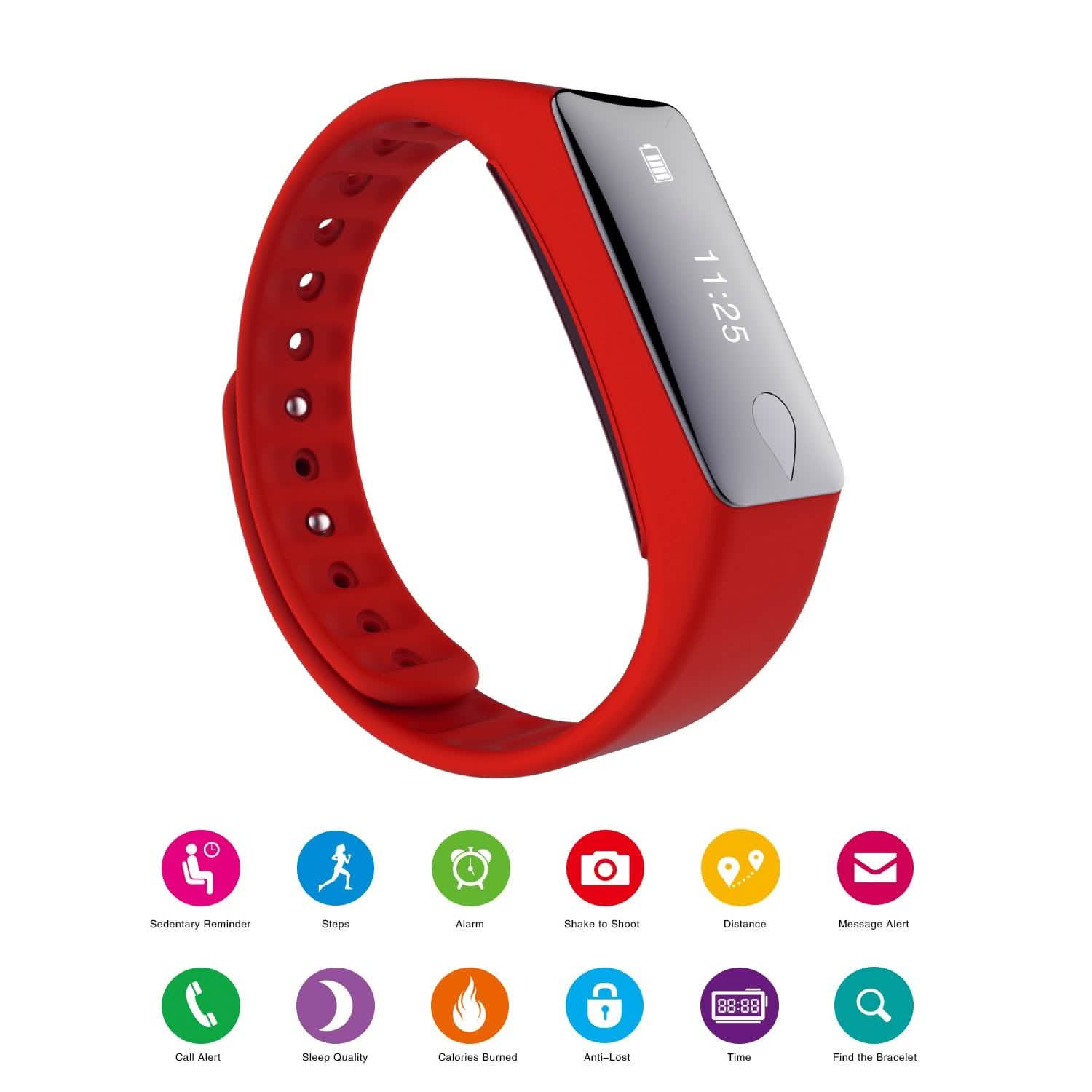 Montre connectée de sport IP67 avec cardiofréquencemètre et podomètre