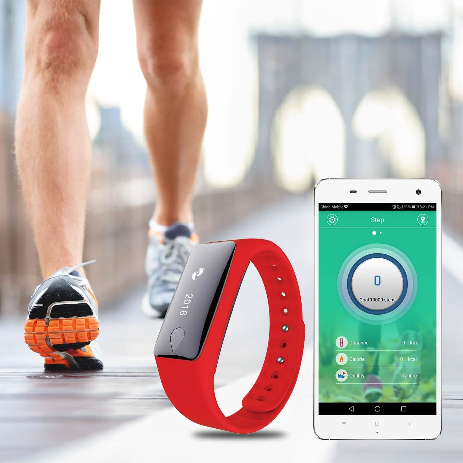 Montre connectée de sport IP67 avec cardiofréquencemètre et podomètre